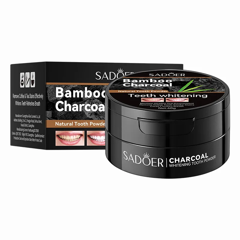 60 г порошок для отбеливания зубов активированный из бамбукового угля удаление