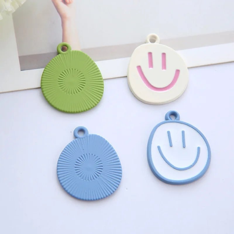 10pcs 20x25mm Irregular Smile Face Beads Alloy Enamel Charms Pendant For Diy Jewelry Making Handmade Earrings Necklace Bracelet