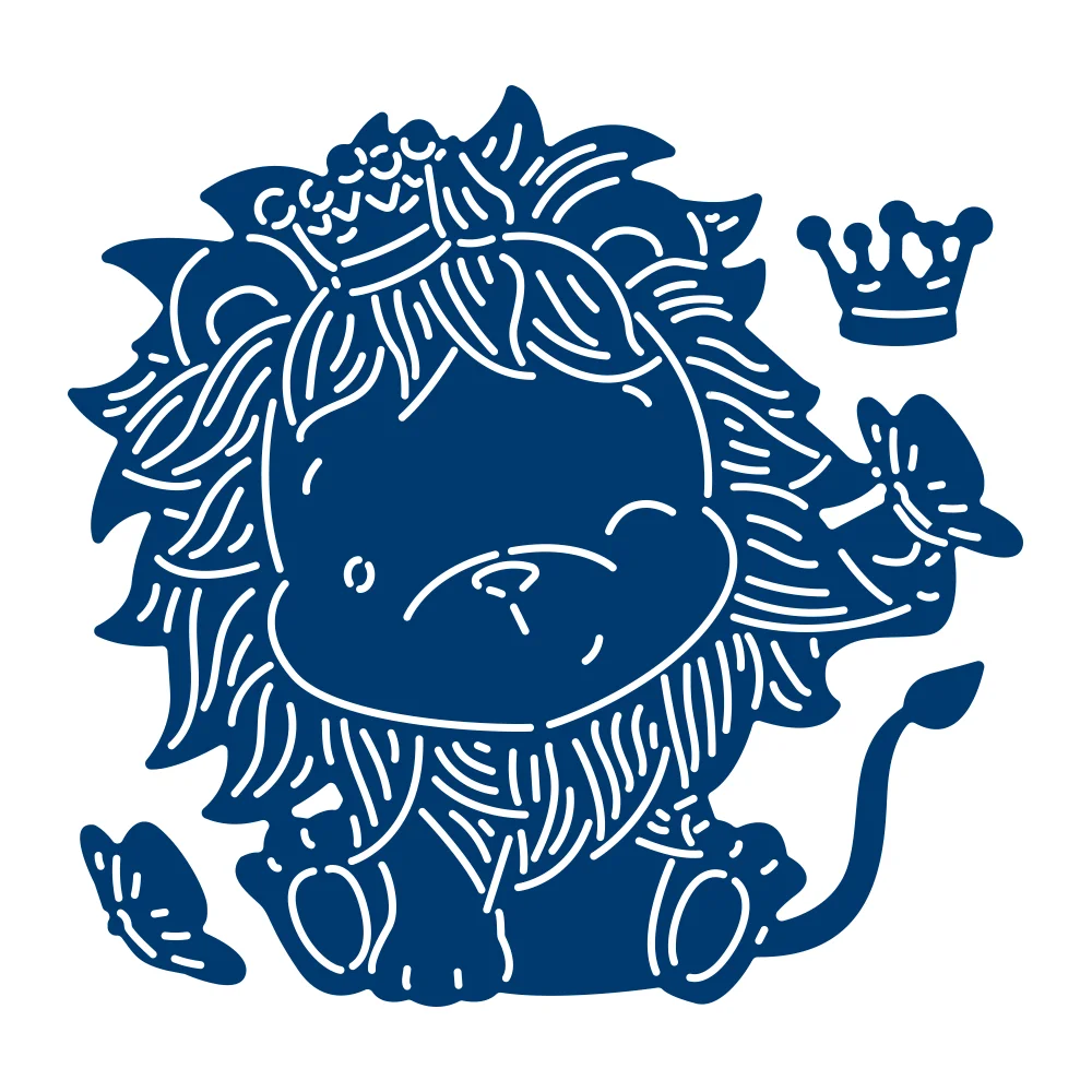 

Металлические Вырубные штампы в виде короны льва, зернистое украшение, шаблон для тиснения, сделай сам, поздравительная открытка ручной раб...