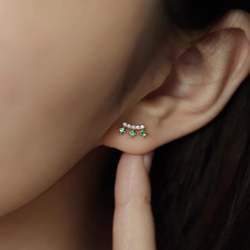 Fashion Zircon Stud Earrings For Women Girls Wedding Jewelry Accessories Party Gift e120