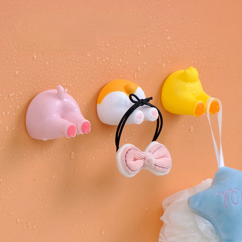 

Children Toothbrush Holder Creative Wall-type Bathroom Toothbrush Rack Home Cute Wall-mounted Punch-free Rack Adhesive Hook