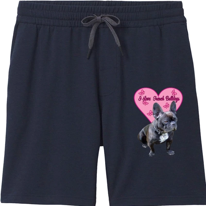 

I Love French Bulldogs men shorts classic round neck short sleeved choice of sizes and colours Shorts man