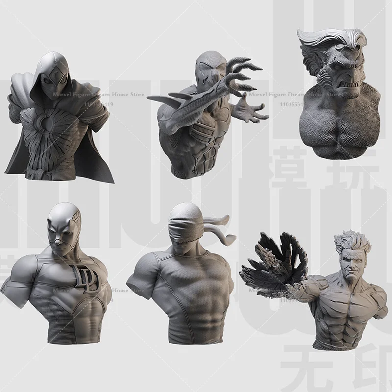 Фото Масштабные фигурки 1/16 и 1/10: Набор для самостоятельной сборки 3D-бюстов из смолы, неокрашенные, белые, мужские куклы-персонажи первого поколения: Мутанты-партнеры Бобби и Хэнк №1