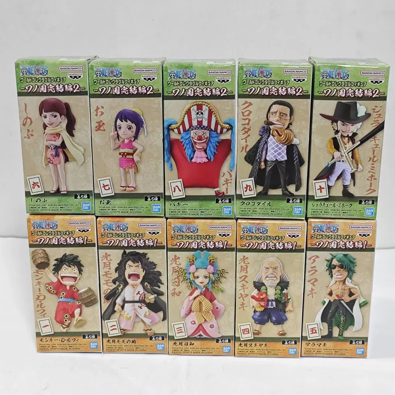 Фото Оригинальные фигурки BANDAI One Piece: Шинобу Курозуми, Тама Багги, Дракуле Михаука, Сир Крокодил (WCF), аниме-фигурки, игрушки №1