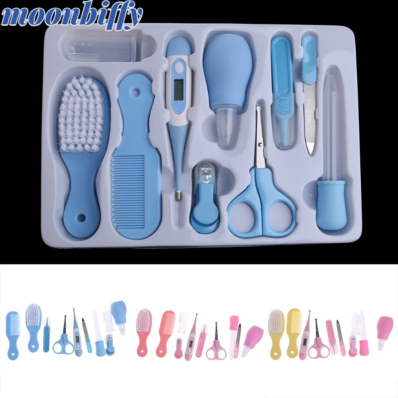 

10 pcs/set Pasgeboren Baby Kids Nail Haar Gezondheidszorg Thermometer Grooming Brush Kit baby care products baby essentials