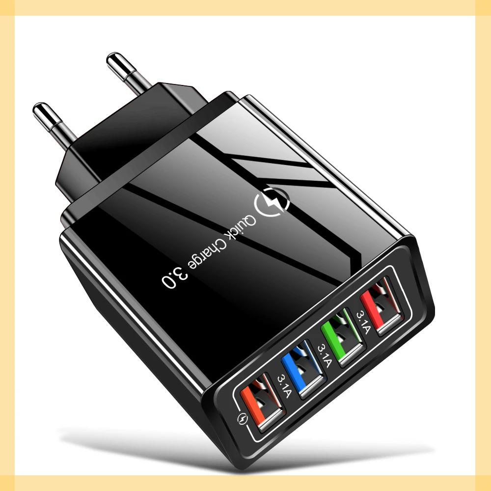 

iPhone 13 Charger Quick Charge 3.0 Phone Adapter Wall Mobile Charger Fast Charging For Samsung Xiaomi mi Tablets USB Charger