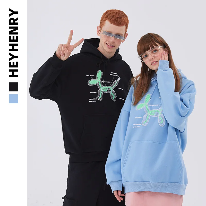 

Fleece Hooded Sweater Couple Ladies Men's Printing Autumn Winter Thickening Street Hoodie Sweatshirt INS Top Oversize Hoodies