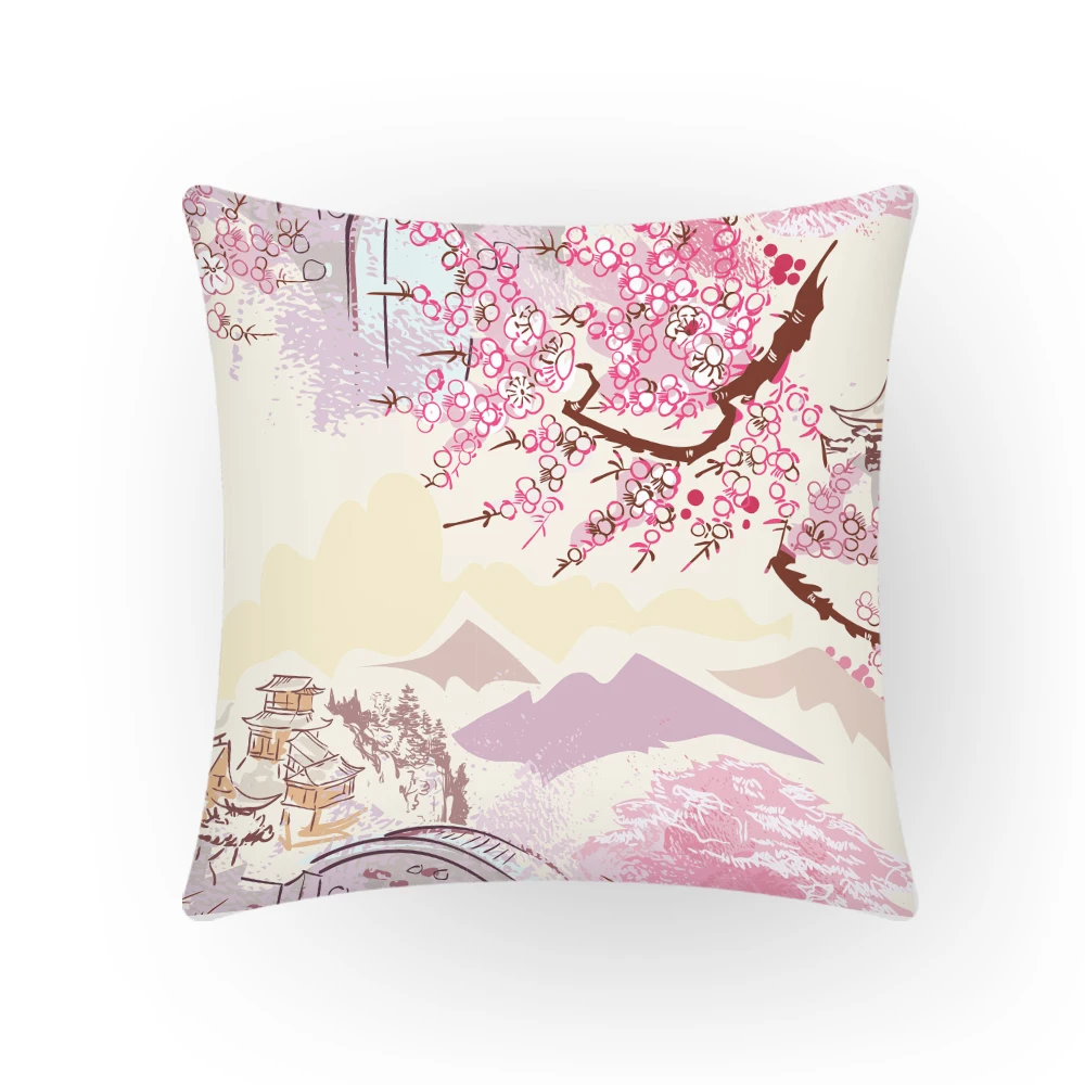 

Mountain Flower Comfortable Home Decor Decorative Pillows Bedroom Cushion Covers 45x45 Colorful Print Floral Pillow Chair E2018