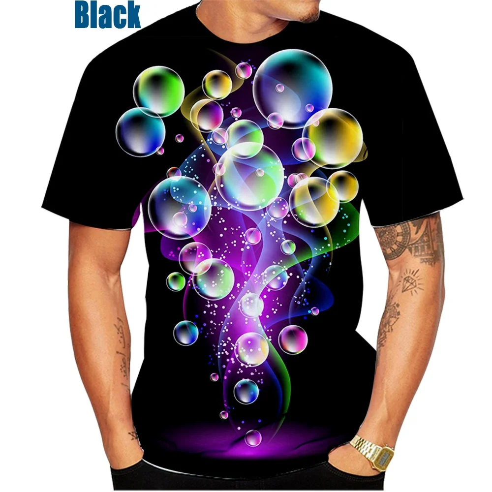 

New Rainbow Bubble 3D T-Shirt Casual Short Sleeve Men's 3D T-Shirt