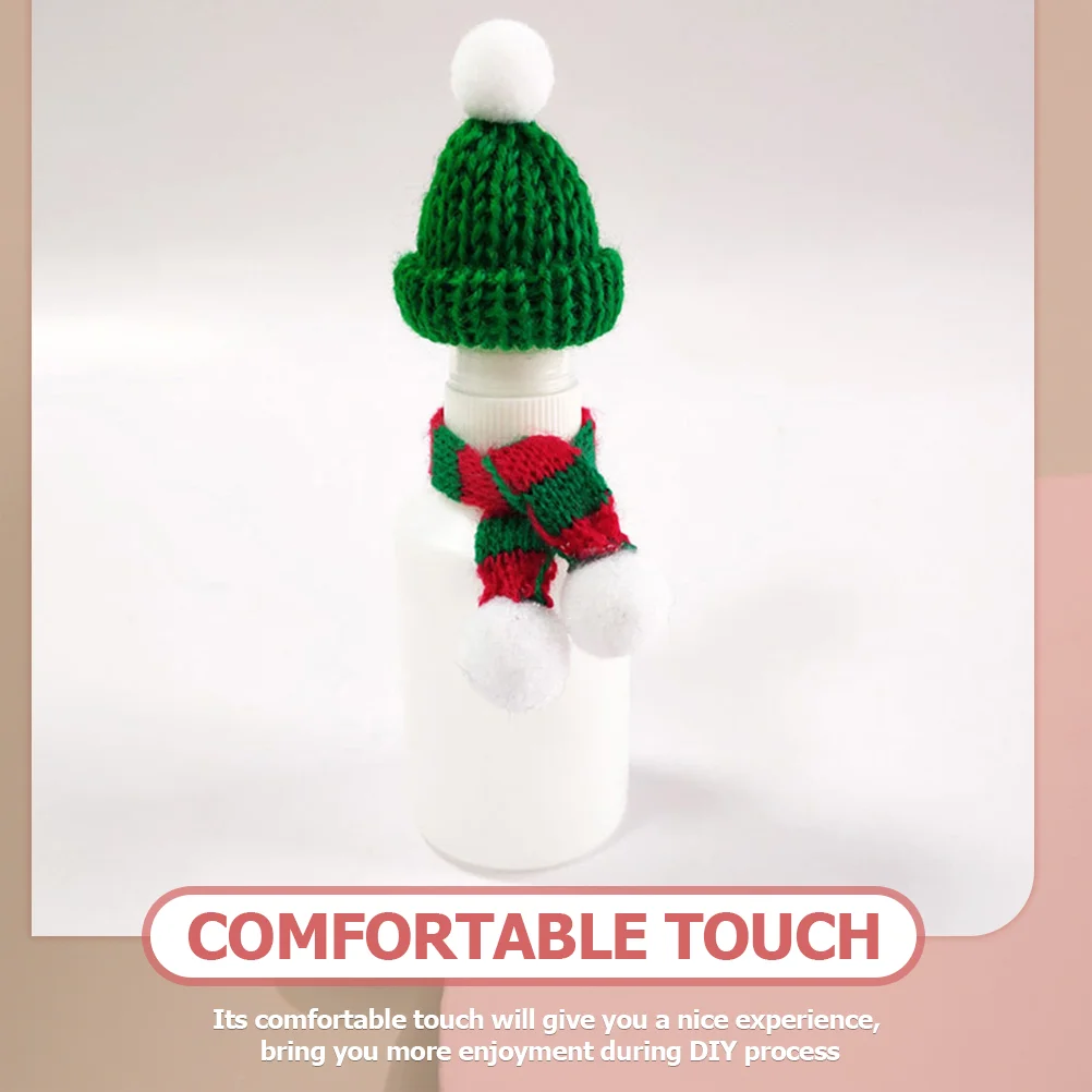 

20Pcs Miniature Santa Hat Scarf Cup Bottles Cover Christmas Holiday Dinner Table Decor