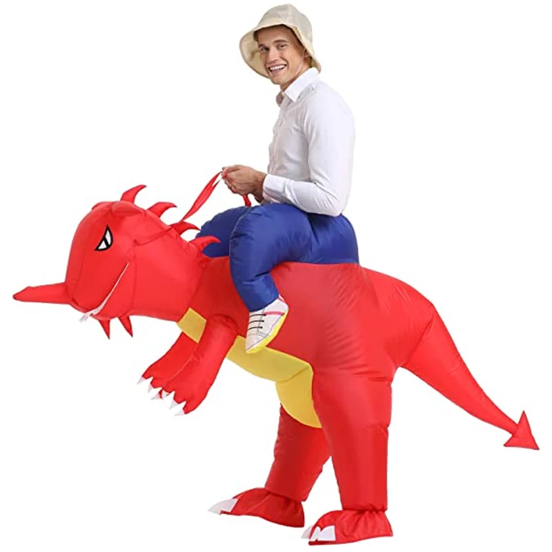 

Надувной костюм, надувной костюм динозавра T-Rex, необычное платье, надувные костюмы на Хэллоуин, красный костюм динозавра, праздничная игра