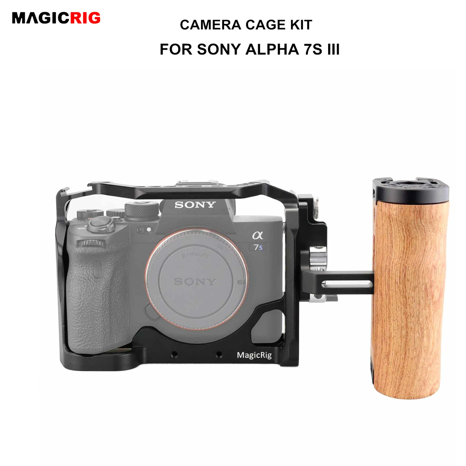 

Клетка для камеры MAGICRIG A7SIII с деревянной боковой ручкой и зажимом для кабеля HDMI для Sony Alpha 7S III A7S3 A7SIII