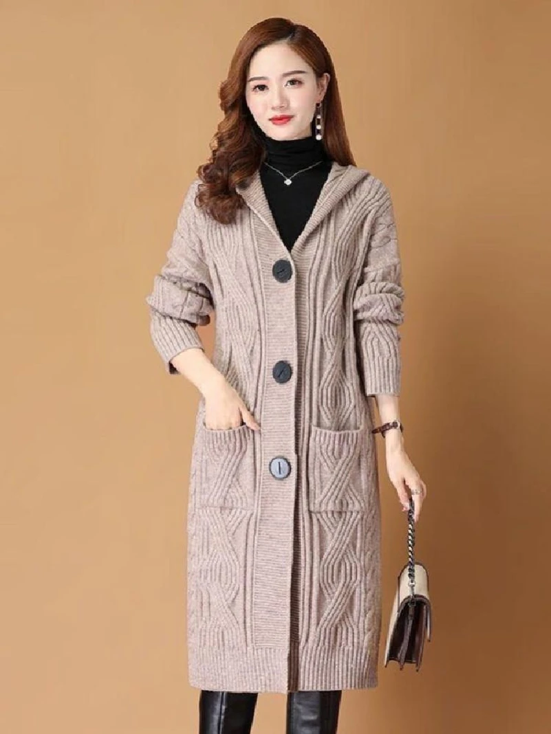 Новый зимний толстый легкий роскошный свитер с капюшоном верхняя одежда