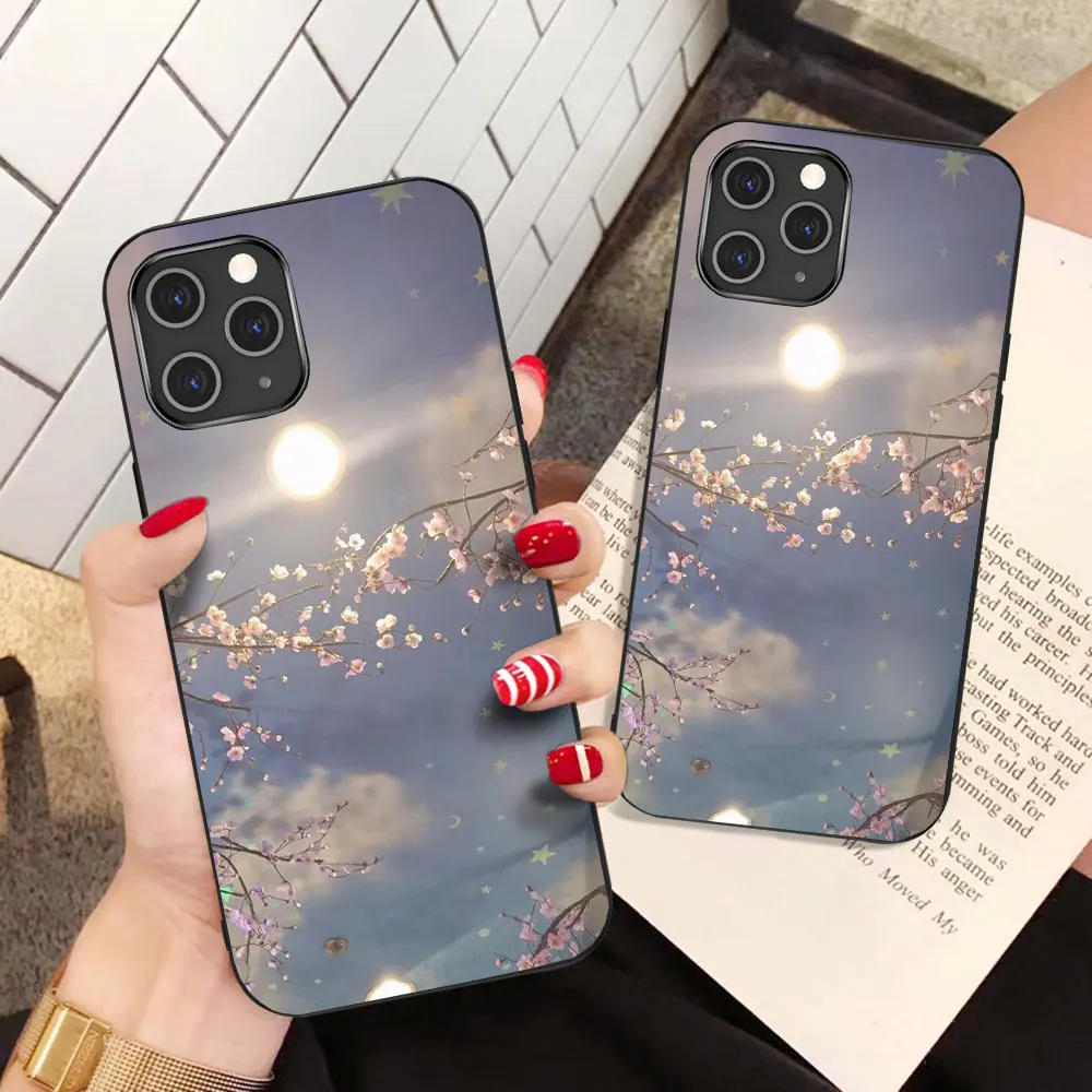 

Floral Flower Phone Case For iPhone 11 12 13 Pro Max Mini Cover For iPhone 7 8 6 6S Plus X XR XS MAX SE 2020 Soft TPU Funda Capa
