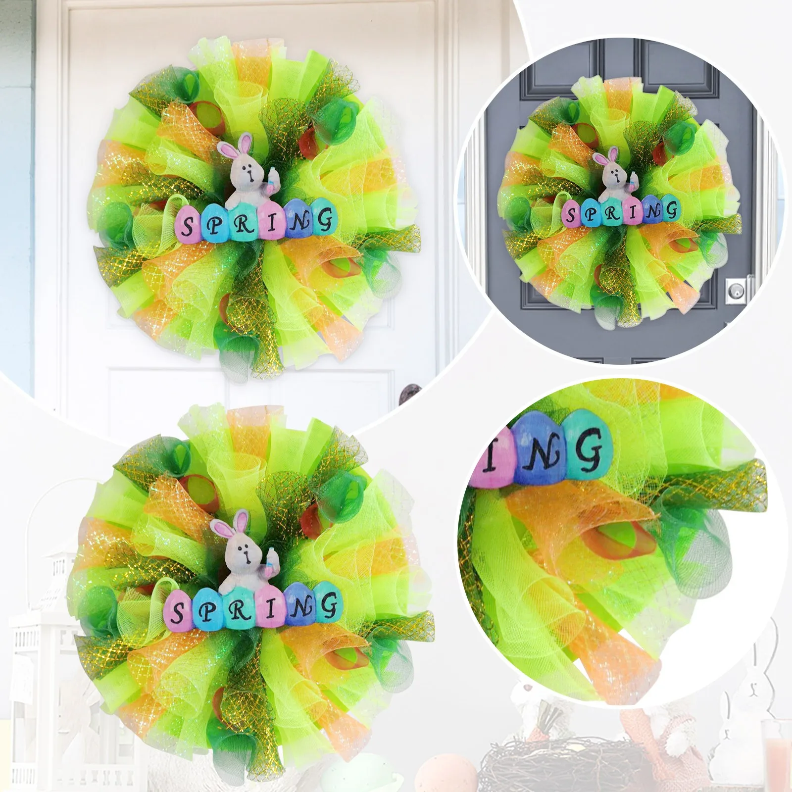 Искусственный венок лаванды в виде кролика цветочная гирлянда с зелеными