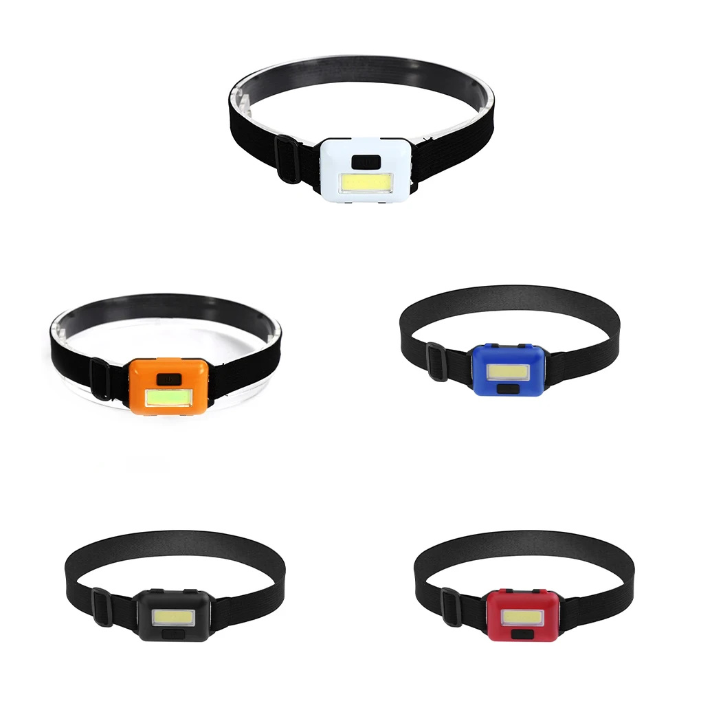 

COB LED Headlight 3 Modes Adjustable IPX4 Waterproof Headlamp Head Lamp with Elastic Headband Flashlight Lighting Tool Red