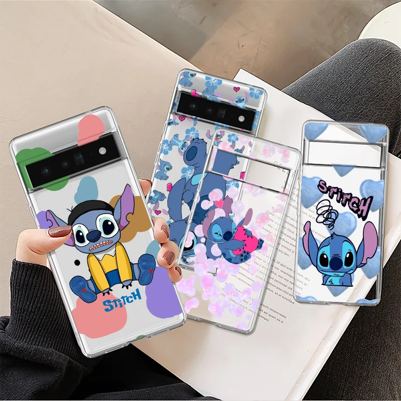 

Lilo Baby Stitch Cute For Google Pixel 8 7 6 Pro 6a 5 5a 4 4a XL 5G Transparent Phone Case Cover Shell