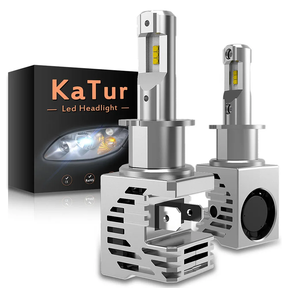 2 шт. H3 светодиодные лампы Canbus с вентилятором супер яркие автомобильные фары Plug and