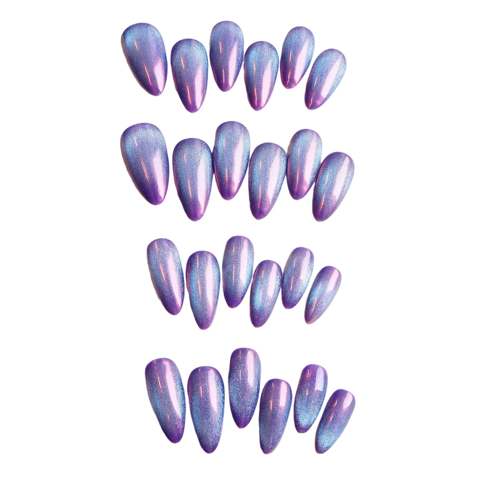 

Маникюрные ногти с фиолетовыми блестками и миндалем, удобные и Экономичные маникюрные ногти для профессиональных ногтевых салонов