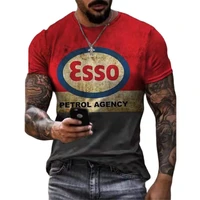 2022summer mens tshirt vintage classic shirt for men retro oil racing cool casual streetwear printed tshirt esso letter top tee