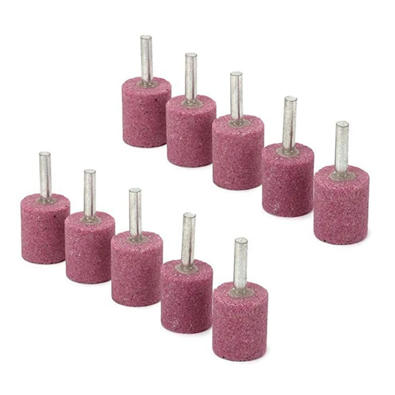 

40Pcs 1/4 Inch Shank Cylindrical Red Corundum Grinding Heads Abrasive Mounted Stone Grinding Wheel Head Rotary Tools