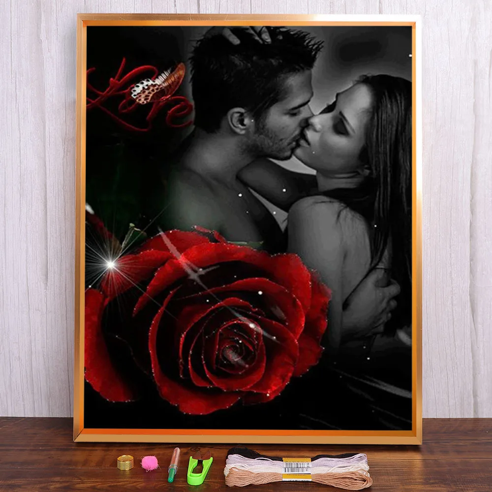 

Flowers Rose Printed Canvas 11CT Cross-Stitch Full Kit Embroidery DMC Threads Needlework Craft Hobby Handicraft Different