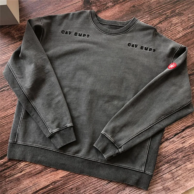 

Thick Batik Dark Gray CAVEMPT C.E19AW Sweatshirts Crewneck Men Woman 1:1 Top Quality Wash CAVEMPT Cav Empt Hoodie