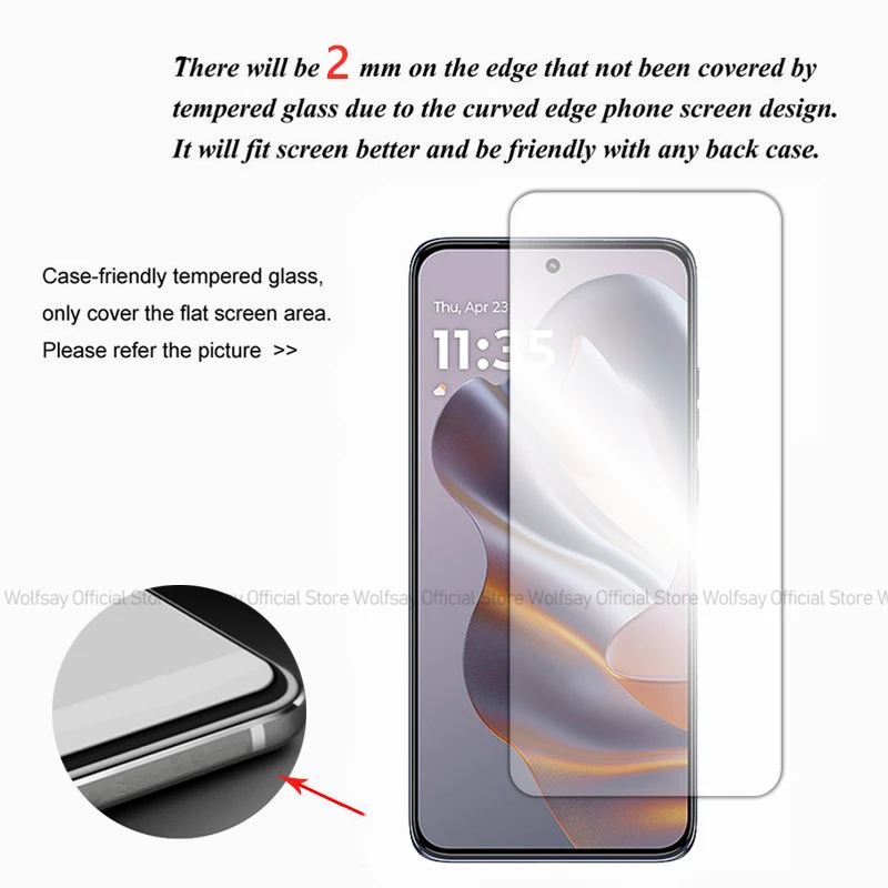 2/4 шт. защитная пленка для Motorola Moto S50 закаленное стекло полностью клеящееся