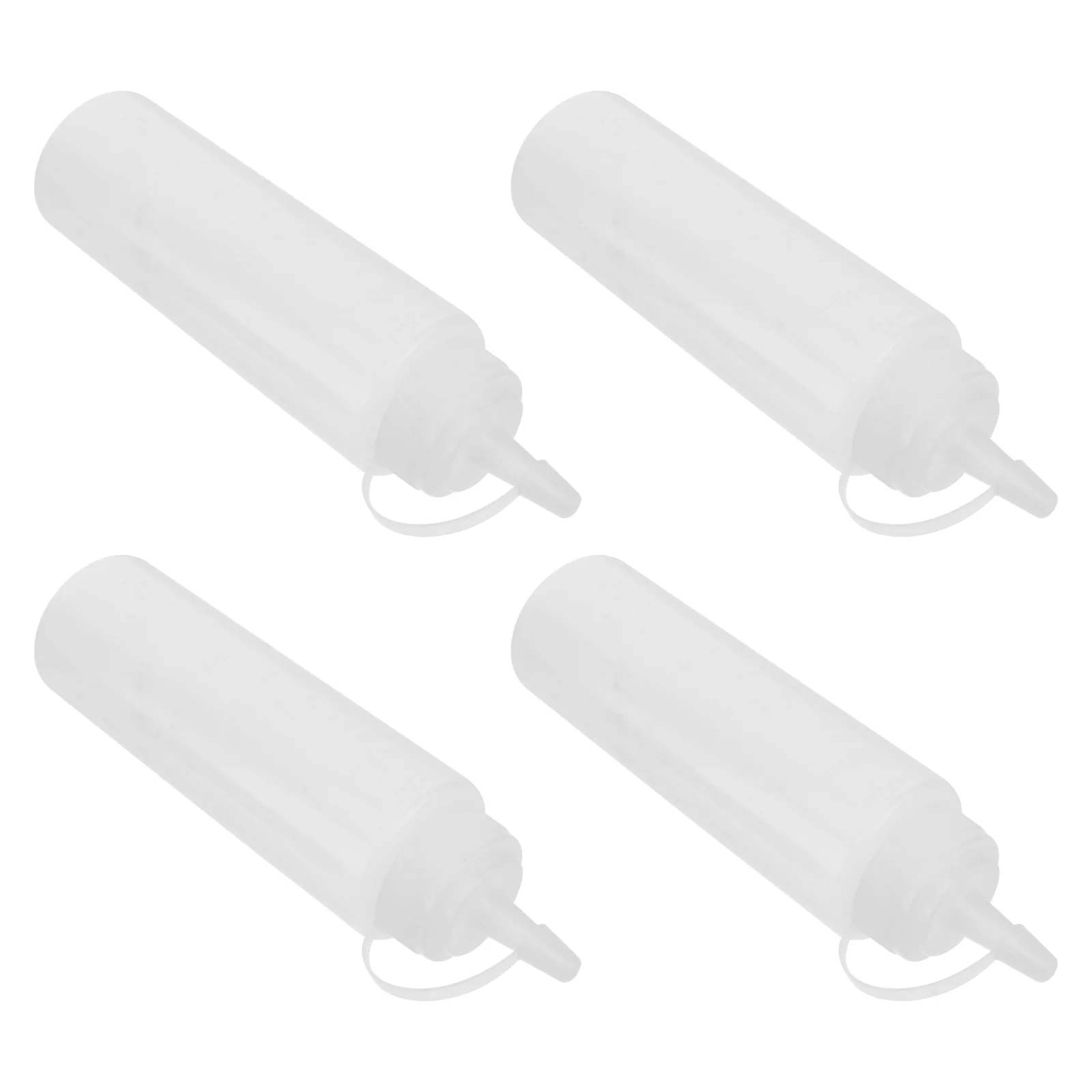 

4 Pcs 230ml 8oz Plastic Squeeze Squirt Condiment Bottles with On Lids Dispensers for Ketchup Mustard Hot Sauces Olive Oil BBQ