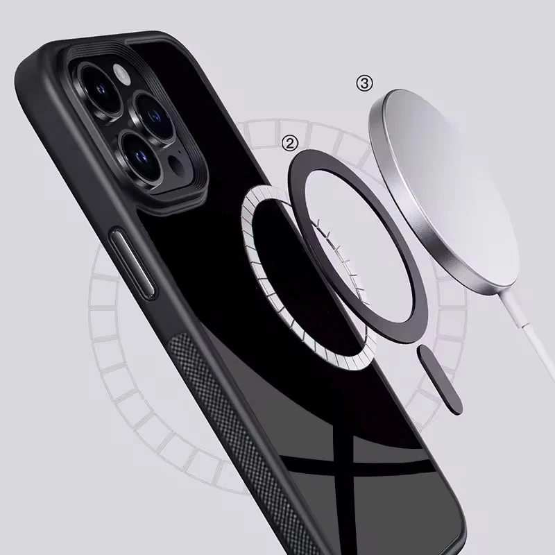 Фото Чехол для телефона iPhone 15 14 13 12 Mini 11 Pro Max Plus Magsafe, магнитный чехол с беспроводной зарядкой, милый мультяшный рисунок животных, красная лиса, искусство №2