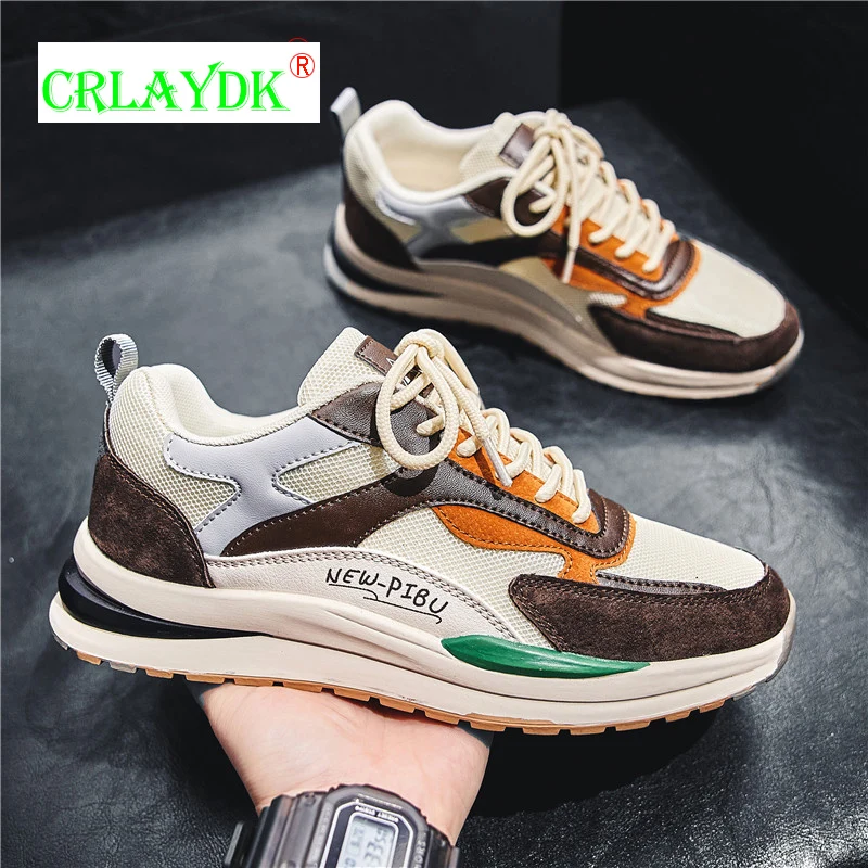 

CRLAYDK Lace-up Men's Sneakers Walking Fashion Shoes for Students Breathable Boys Running Sports Tennis Casual Non Slip Trainers