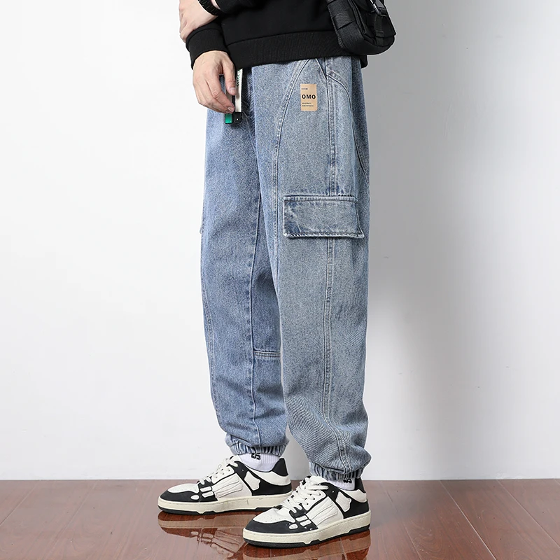 8XL Mens Jeans Pants Male Loose Plus Size Oversize Wide Leg Black Denim Trousers Homme Big 7XL 6XL 5XL Blue For Husbund Z504