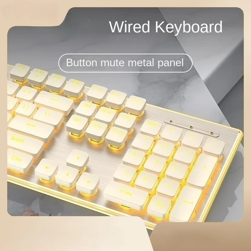 

New X7 Keyboard Manipulator Sense Mute Wireless Keyboard Mouse Set Wired Desktop Computer Notebook Fashion Girls Office Gaming