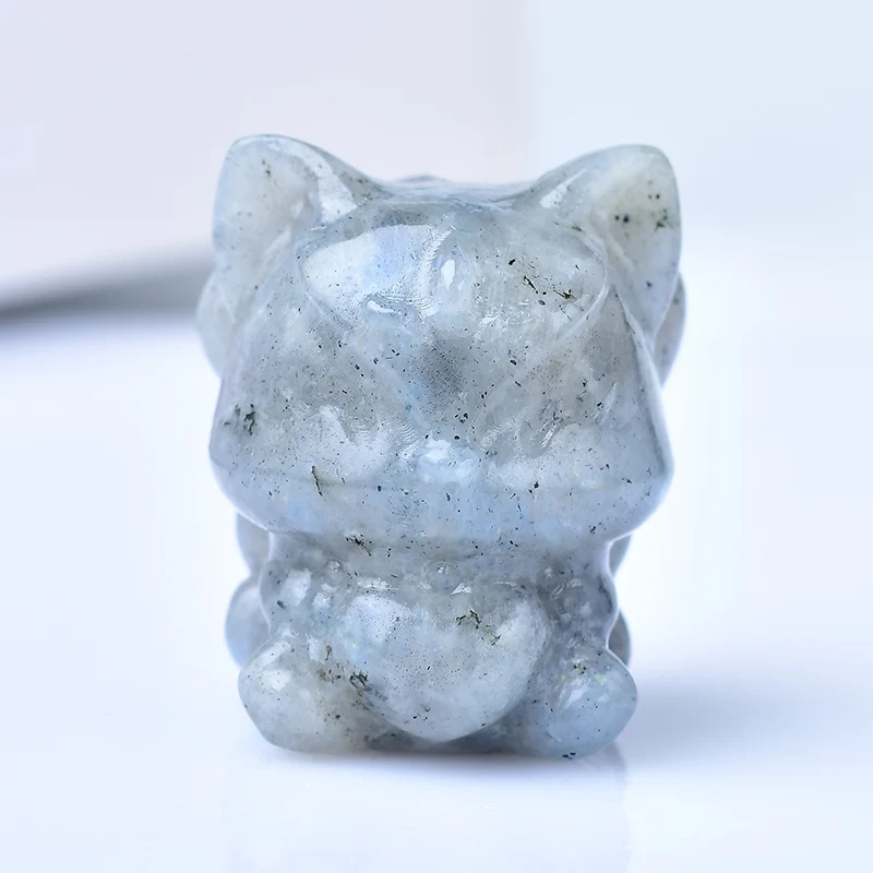 1 шт. натуральный розовый кварц девятихвостая лиса аниме ручка искусственная