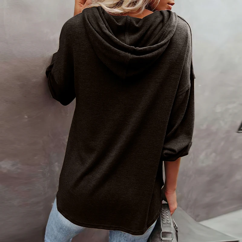 Ladies Autumn Winter Solid Color Knitted Loose Sweater Thermal Underwear Women Pullover Tops Long Sleeve V Neck Casual