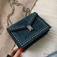 2021 small flip new chain rivet lock designer messenger bag ladies luxury handbags travel red one shoulder messenger bag