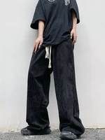 streetwear tooling harajuku style straight loose casual pant fashion letter design street corduroy trouser wide leg pants
