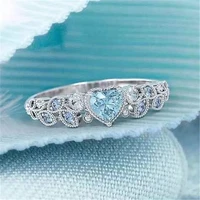 ins heart crystal rings for women jewelry female wedding promise rings feme sweet zircon party engagement wedding gifts