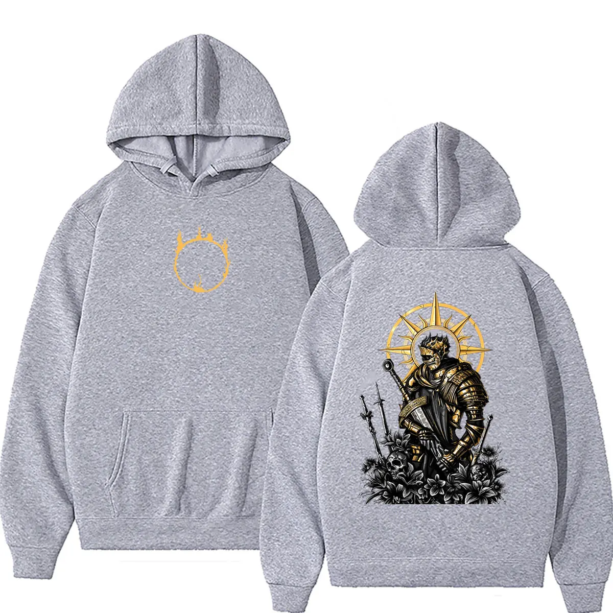 Фото Толстовка с графическим принтом Dark Souls Solaire of Astora, унисекс, в готическом стиле, повседневная, для мужчин и женщин, модная уличная одежда №5