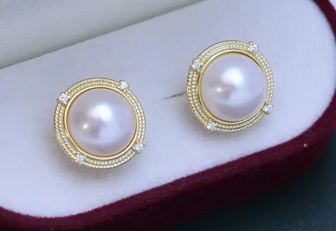 

good charming pair earrings 925 silver Mapei pearl earring