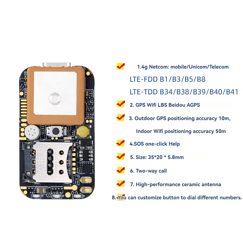 Фото B04B-ZX908 Mini 4G GPS трекер PCBA чип-плата для автомобиля система слежения людей беспроводной WIFI Beidou спутниковый локатор №5