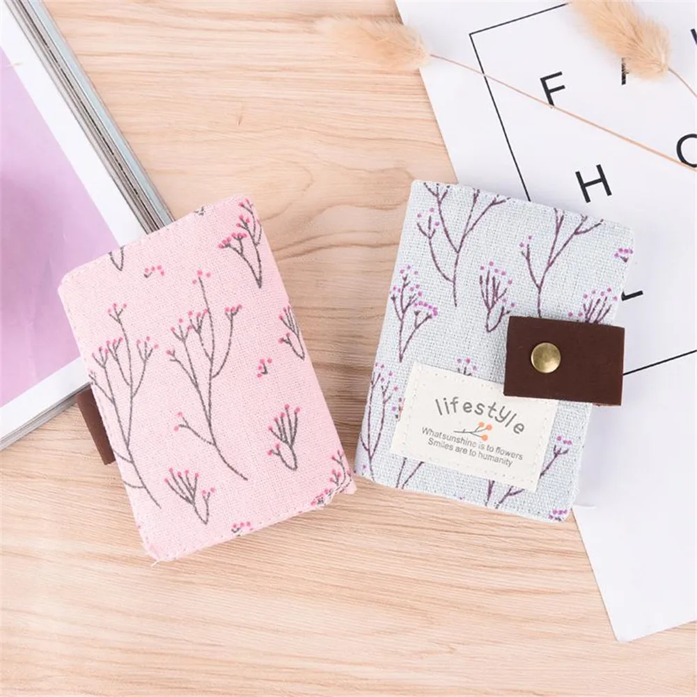 New Floral Canvas Ladies Card Package Creative Cloth Credit Card Holder Business Card Holder Women's Cardholders Bag