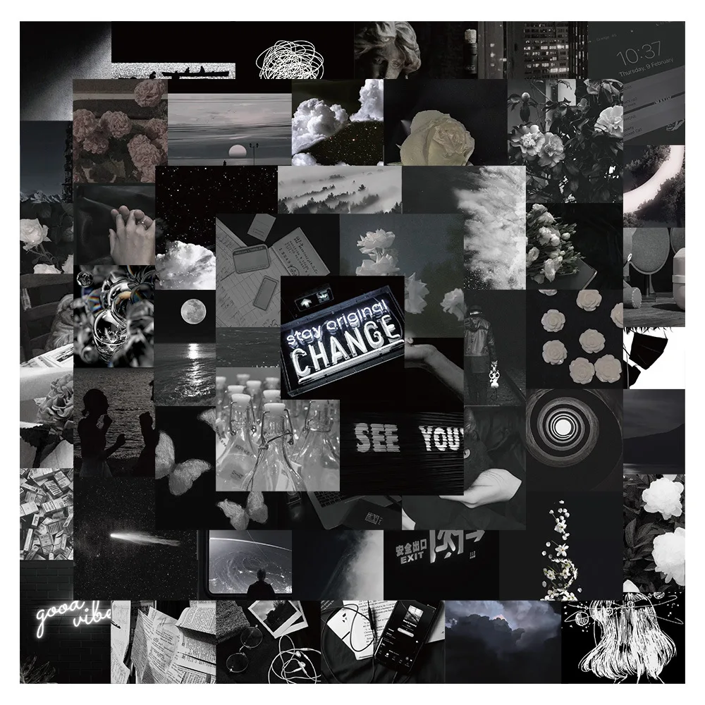 

10/30/50PCS black ins wind Graffiti Stickers Laptop Phone Snowboard Luggage Fridge DIY Decal Kid Toy Cool Sticker