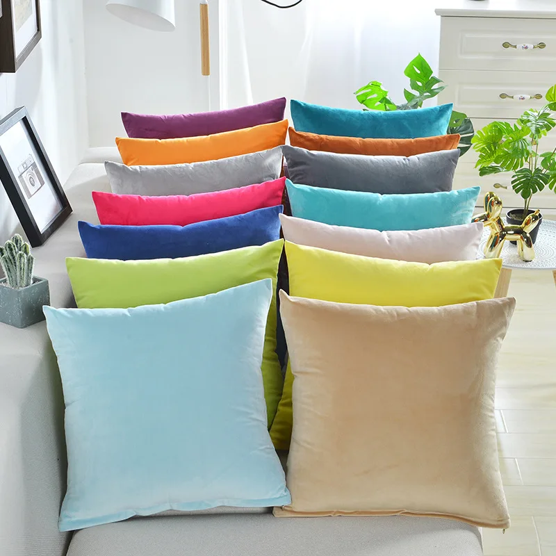 

Luxury Velvet Cushion Cover Smooth Pillowcase Home Decorative Sofa Car Throw Pillows Cover For Living Room 45*45cm Pillowslip