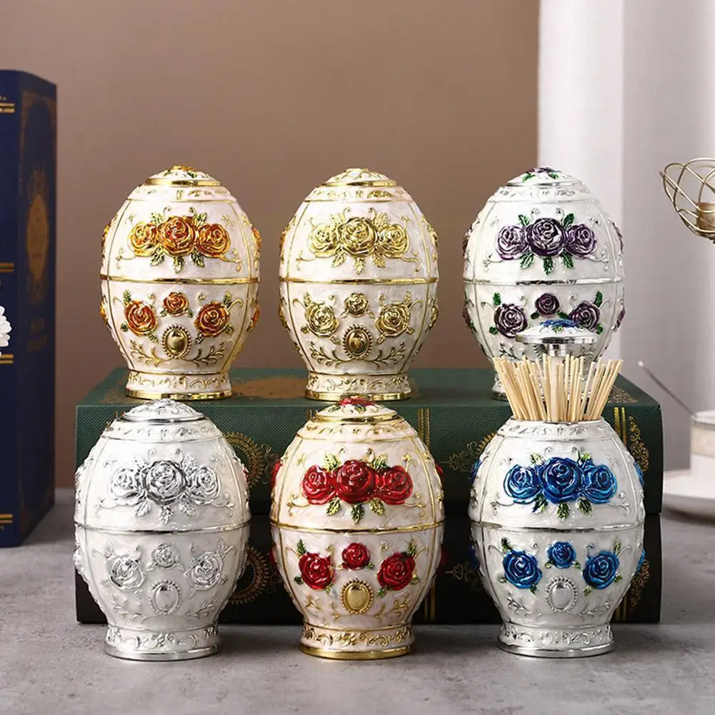 

Металлическая винтажная стандартная коробка-органайзер из цинкового сплава в европейском стиле с диспенсером для зубочисток U4c4