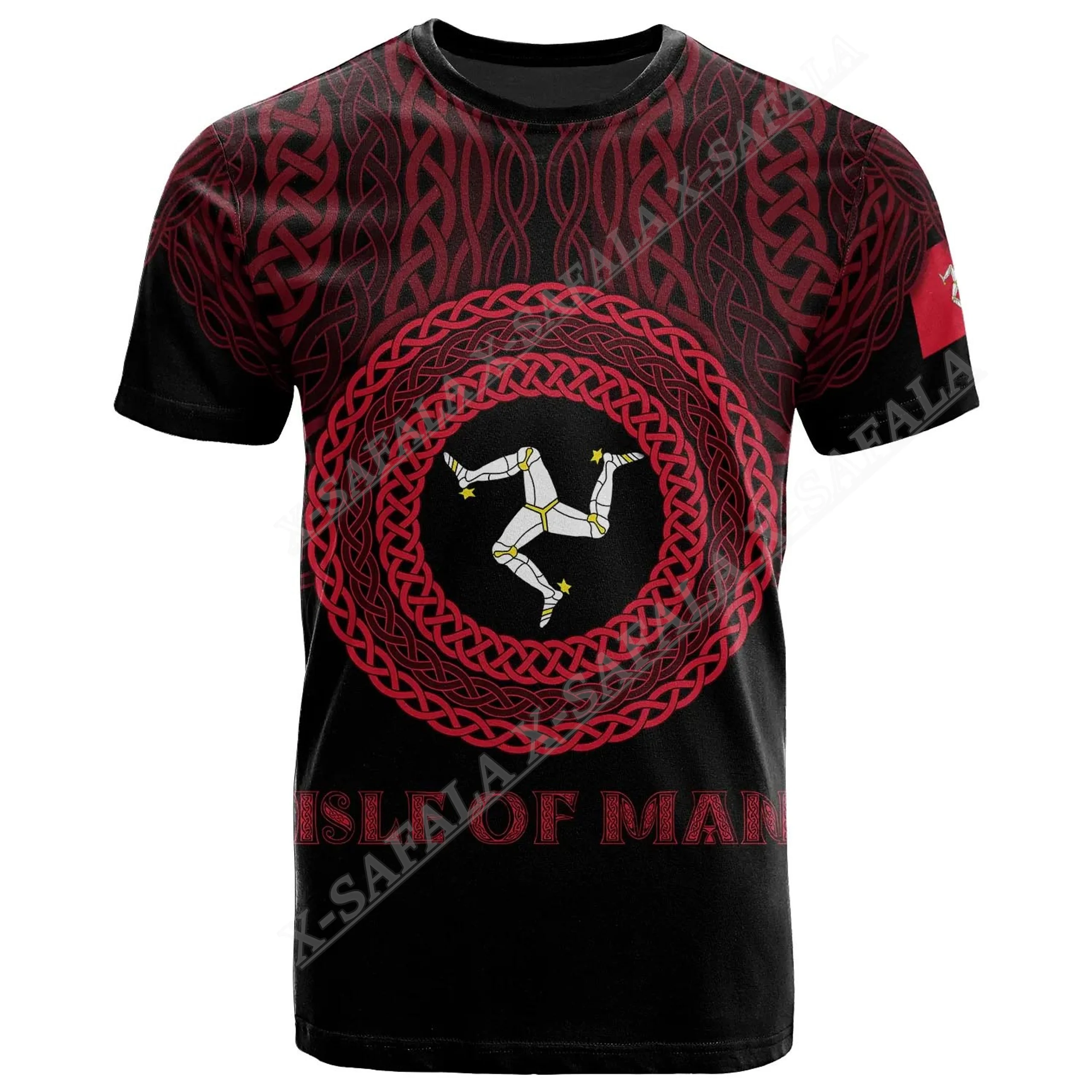 

Isle Of Man Triskelion With Celtic Patterns 3D Print Men T-Shirt Tops Tees Short Sleeve Casual Milk Fiber Breathable Tracksuits