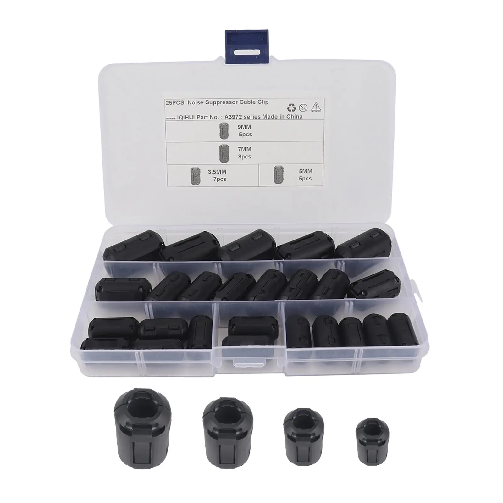 25 x зажим на зажиме с ферритовым сердечником комплект кабельных зажимов для