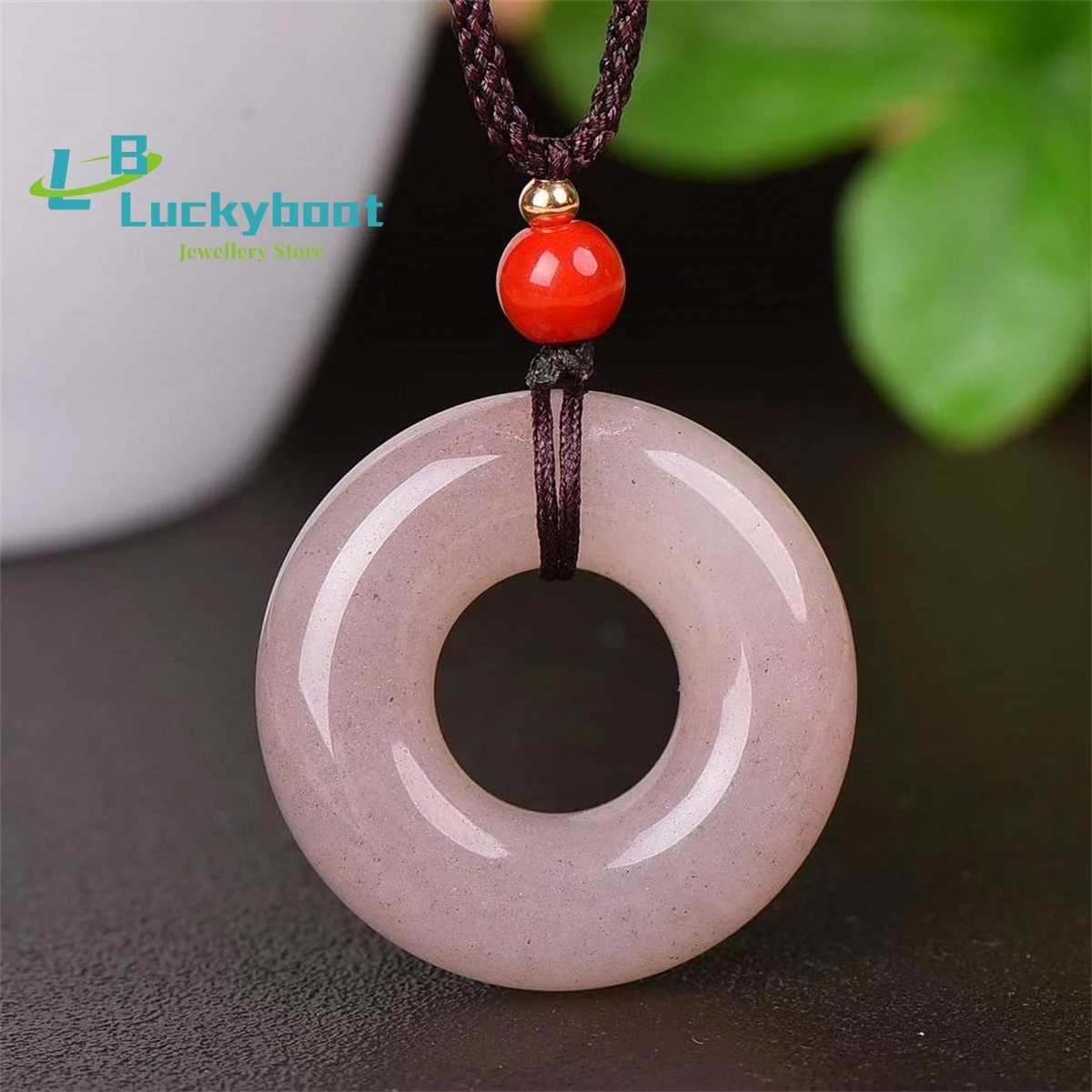 

Natural Gold Silk Jade Safety Buckle Donut Pendant Simple and Personalized Fashion Versatile for Men and Women