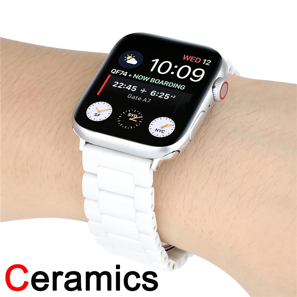 

Newest Strap for Apple Watch Band 7 SE 6 5 4 3 2 High Quality Ceramics Bracelet iWatch 45mm 44mm 41mm 40mm 42mm 38mm Watchbands