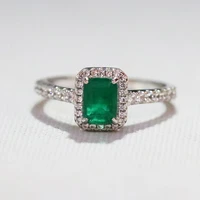 diwenfu 925 silver sterling emerald jewelry ring for women anillos de wedding bands bizuteria topaz jewelry anel rings box girls
